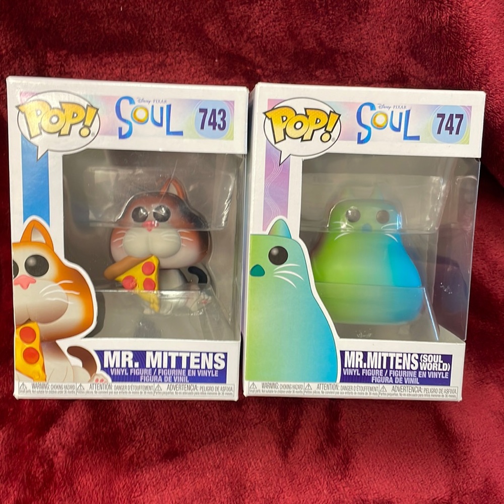 Funko Pop Disney Soul Vinyl Figure - Mr. Mittens #743 Pizza & 747 Mr. Mittens SW